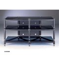 Vti Manufacturing VTI Manufacturing BLG503BB 5 Black Capspike Black Poles3 Black Glass Shelves Stand BLG503BB